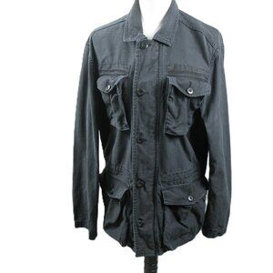 Goodthreads Matte Black 100% Cotton Button/Zip Shacket Size Medium